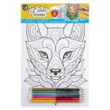 Cumpara ieftin Desen pe numere Animale A4 6 pagini 6 creioane duble