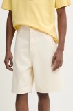 Dr&ocirc;le de Monsieur pantaloni scurți din bumbac Le Short Baggy barbati, culoarea bej, G-BS147-CO188-OW