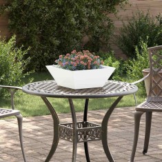 vidaXL Ghiveci de Grădină 5 pcs Alb 40 x 40 x 15 cm Oțel