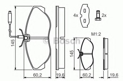 Set placute frana,frana disc FIAT DUCATO caroserie (230L) (1994 - 2002) BOSCH 0 986 424 030 foto