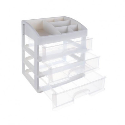 Organizator cosmetice, plastic, transparent, 23.5x6.5x27 cm, Isotrade foto