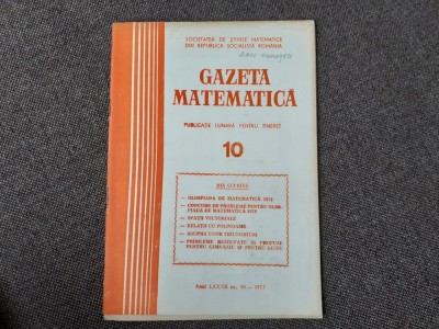 GAZETA MATEMATICA NR 10/1977 foto