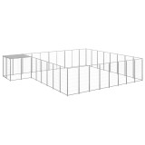 VidaXL Padoc pentru c&acirc;ini, argintiu, 20,57 m&sup2;, oțel