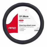 Husa volan auto AMiO SWC-09-M marimea M 37-39 cm, acoperire pentru volan cu interior antiderapant, montaj rapid si simplu