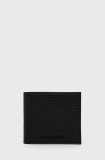 Emporio Armani Portofel de piele bărbați, culoarea negru