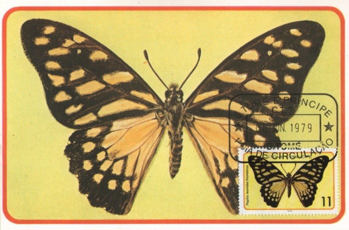 Sao Tome 1979 - fluturi, Carte Maxima