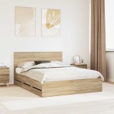 Cumpara ieftin Cadru de pat Stejar Sonoma 150 x 200 cm Lemn Ingineresc