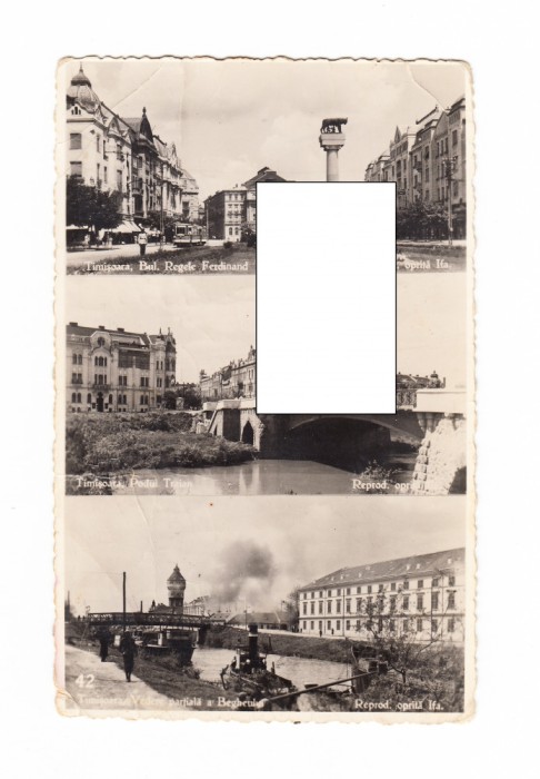 CP Privelisti din Timisoara, circulata, sifonata, 1937