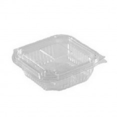 Caserole Capac Atasat, 120x110x45 mm, 100 Buc/Set, 250 ml, Plastic Transparent, Caserole de Unica Folosinta, Caserole cu Capac din Plastic, Caserole d