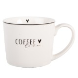 Cana portelan alb negru Coffee 12x8x7 cm / 275 ml