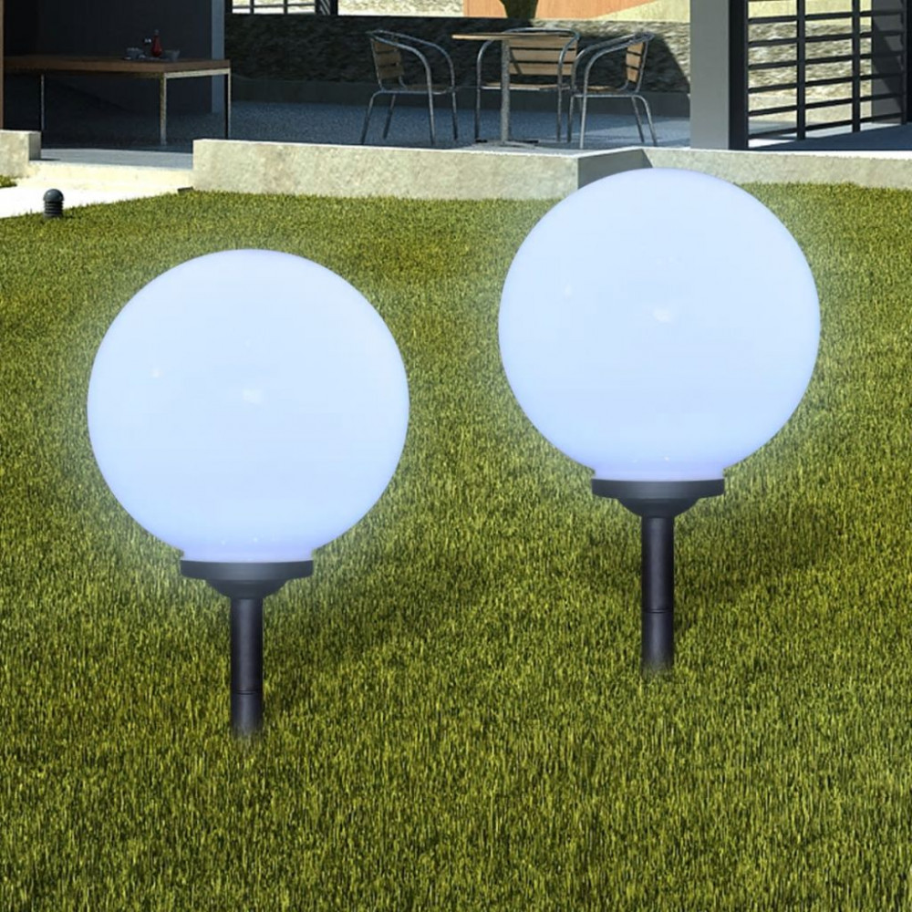Lampi solare de gradina în forma de glob cu tepusa LED 2 buc., vidaXL |  Okazii.ro
