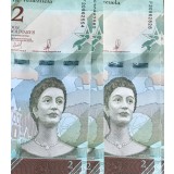 BNKSTR Lot 2 Bancnote Venezuela 2 Bolivares 2018 - Colecție / Hiperinflație, UNC