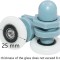 Set 10 role pentru usa de dus, Sunmostar, Nailon/Inox, 25 mm, Alb/Albastru