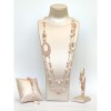 Set Bijuterii Aurit Crown Cuarț Aventurin Perle Naturale Argint 925 Colier Brățară Cercei Damă Handmade Made in Italy