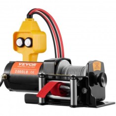 Troliu electric 12V, capacitate 908 kg, Lungime cablu 12 m, Telecomanda cu fir, IP55, pentru barci, ATV, Remorci
