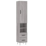 Cumpara ieftin Dulap inalt, gri sonoma, 34,5x34x180 cm, lemn prelucrat