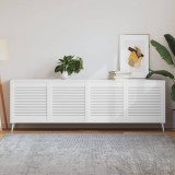 Uși Dulap Lemn Masiv Pin vidaXL, Design Lambriu, 61.5x59.4cm, Alb, Set 4 Bucăți - Ușă Mobilă, Front Dulap, &Icirc;nlocuire