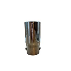 Ornament toba inox Premium, intrare 6.5 cm, lungime 15.5 cm, diametru exterior 7.5 cm Cod: 7657G Automotive TrustedCars