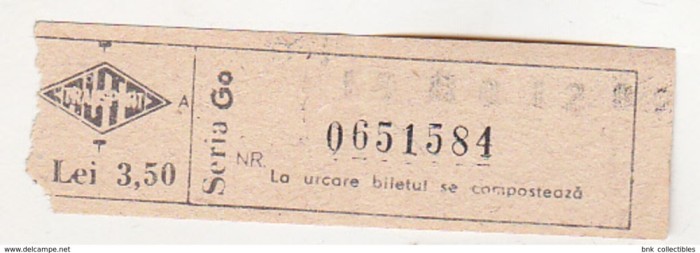 bnk div Autotransport - bilet de calatorie - 3.50 lei