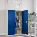 Dulap de birou, metal, 90 x 40 x 140 cm, gri si albastru GartenMobel Dekor, vidaXL