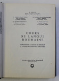 COURS DE LANGUE ROUMAINE INTRODUCTION A L`ETUDE DU ROUMAIN , 1976