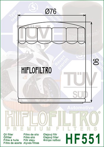 Filtru Ulei HF551 Hiflofiltro Moto Guzzi 30153000 Cod Produs: MX_NEW HF551