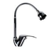 Baterie de Bucatarie, FOXMAG24, Dus Flexibil, Monocomanda, 2 Jeturi Reglabile, Cartus Ceramic 35mm, Cromat, Argintiu