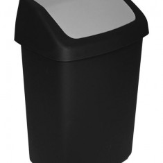 Coș de gunoi Curver SWING BIN, 10L, 19,8x24,6x37,3 cm, negru/gri, pentru gunoi