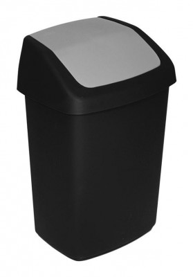 Coș de gunoi Curver SWING BIN, 10L, 19,8x24,6x37,3 cm, negru/gri, pentru gunoi foto