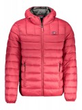 Jacheta matlasta barbati, cu 2 buzunare exterioare, gluga, logo, rosu, M, 2XL, 3XL, L, XL, Norway
