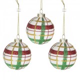 Cumpara ieftin Set 3 globuri sticla rosu verde &Oslash; 7 cm x 7 H