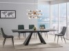 Masa Extensibila Dark 160-240 cm, Negru-Grafit, Living/Bucatarie, PAL/Metal, Dreptunghiulara