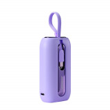 Powerbank Joyroom 10000mAh Colorful Series 22,5W Cu 2 Cabluri USB-C și Lightning &icirc;ncorporate Violet (JR-L012) JR-L012PU