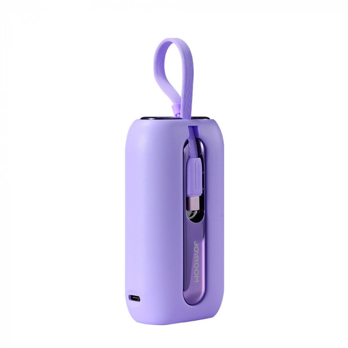 Powerbank Joyroom 10000mAh Colorful Series 22,5W Cu 2 Cabluri USB-C și Lightning &icirc;ncorporate Violet (JR-L012) JR-L012PU