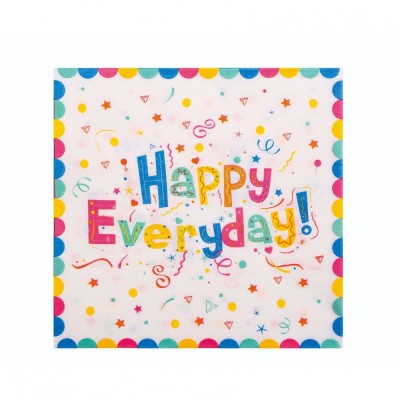 Set 20 de servetele de masa, flippy, model happy everyday, 17 x 17 cm, multicolor foto