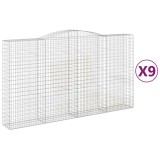 Cumpara ieftin Cosuri gabion arcuite, 9 buc, 400x50x220/240cm, fier galvanizat