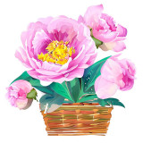 Cumpara ieftin Sticker decorativ Cos cu Flori, Roz, 60 cm, 8003ST, Oem