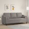 Gossi canapea cu 3 locuri cu pernute, gri taupe, 180 cm, textil