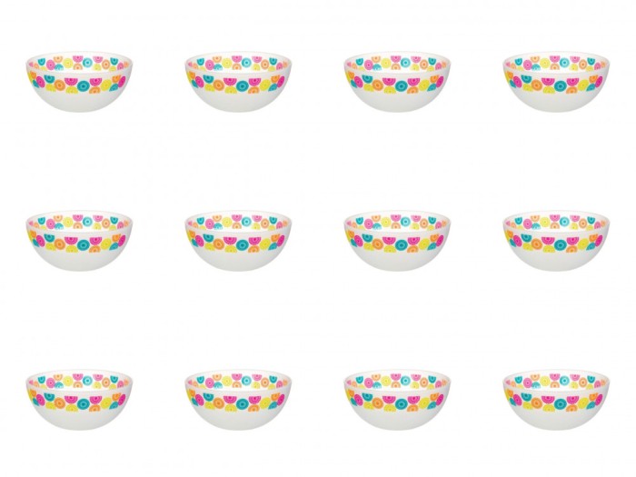 Set boluri, 12 piese, 400 ml, Plastic, Alb