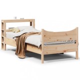 vidaXL Cadru de pat cu tăblie, 90x190 cm, lemn masiv pin 3306324