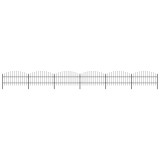 VidaXL Gard de grădină cu v&acirc;rf suliță, negru, (0,75-1)x10,2 m, oțel
