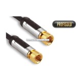 Cablu antena profesional Profigold PROV9007 F-connector placat cu aur 24K tata 7.50 m negru