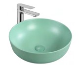 Lavoar pe Blat, Rotund, Verde, Menta, Ceramica, Colectia Art Basin, Model LX-7175, Dimensiune 415 x 415 x 135 mm