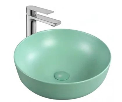 Lavoar pe Blat, Rotund, Verde, Menta, Ceramica, Colectia Art Basin, Model LX-7175, Dimensiune 415 x 415 x 135 mm