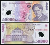 Bancnota 50000 Lei 2001 (2002) Polimer UNC, FISIC - Bancnote Romanesti