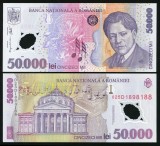 BANCNOTA 50000 LEI 2001 ( 2002 ) POLIMER DIN FISIC UNC NECIRCULATA