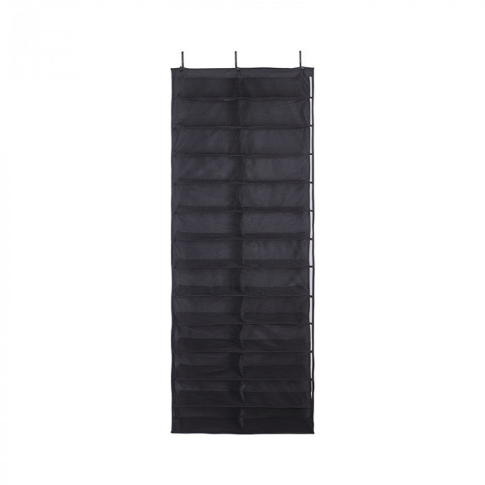 Organizator pantofi Spaceo, 59 x 15.2 x 160 cm, poliester, 13 perechi, suspendat, Negru