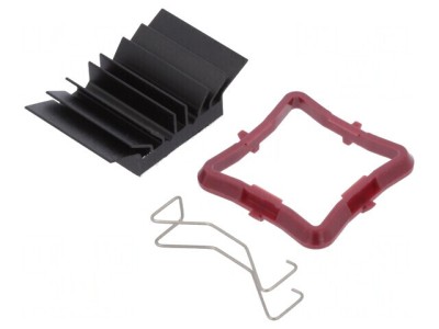 Radiator Extrudat cu Aripioare BGA Negru 23x23mm foto