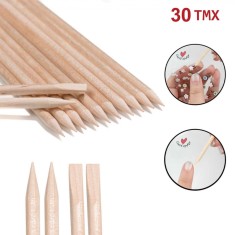 Set Bețișoare Manichiură, 30 Bucăți, V&acirc;rf Plat și Ascuțit, 10 cm