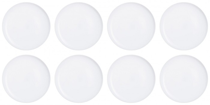 Set farfurii 8 piese, folosite pentru pizza, Opal, albe, diametru 32 cm